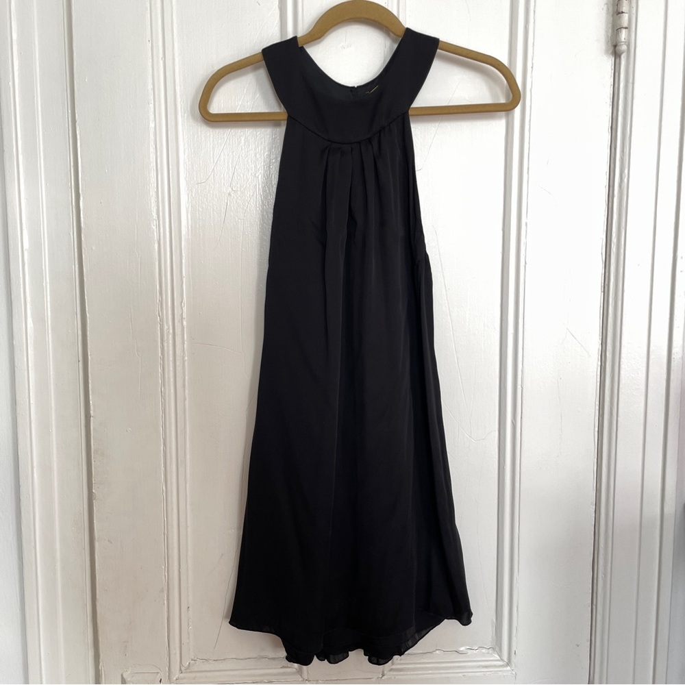 Alice + Olivia KATLYN Waterfall Back Ruffle Dress IN BLACK